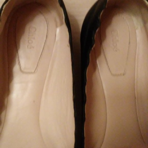Chloe Lauren Scalloped Black Ballet Flat size 38 - Picture 2 of 7